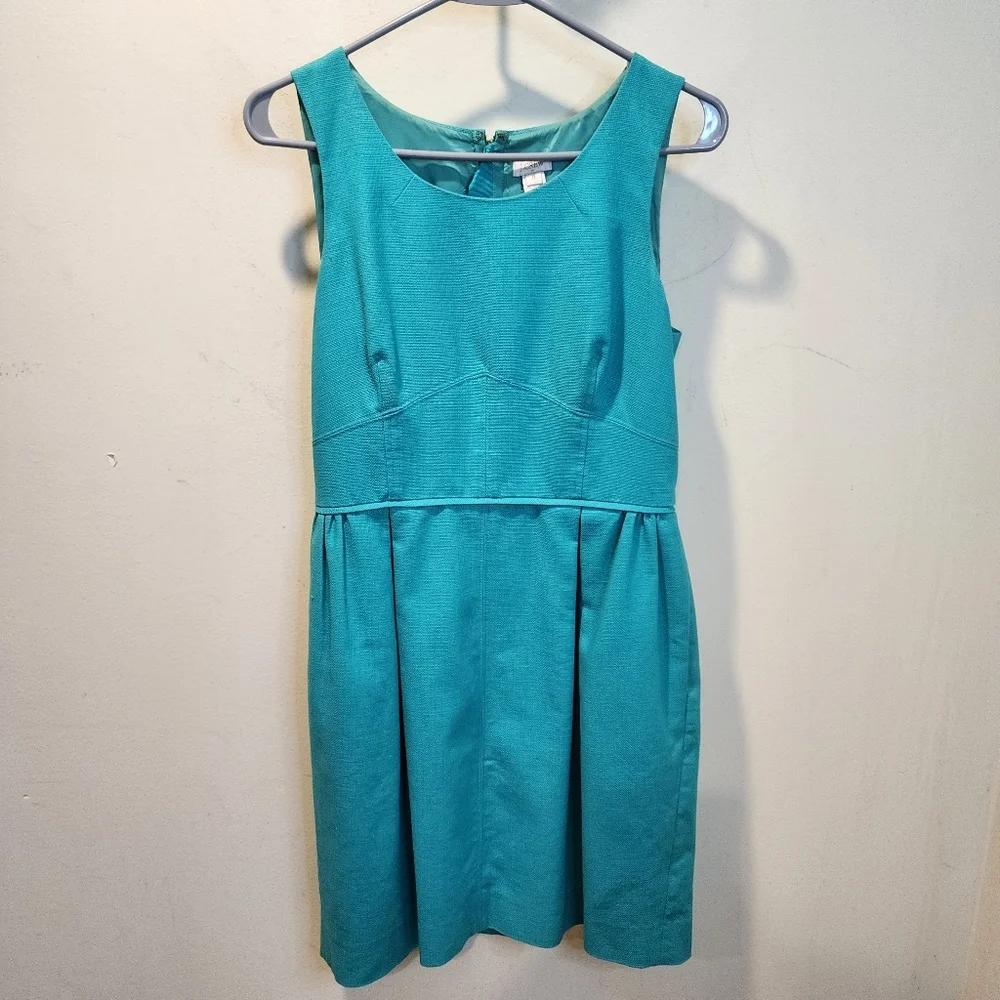 J. Crew Cotton Sleeveless Teal Dress - Classic Party Dress Sz 8